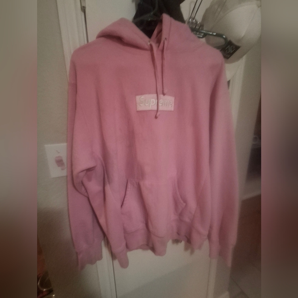 Supreme Light Pink Hoodie for Men Size XL